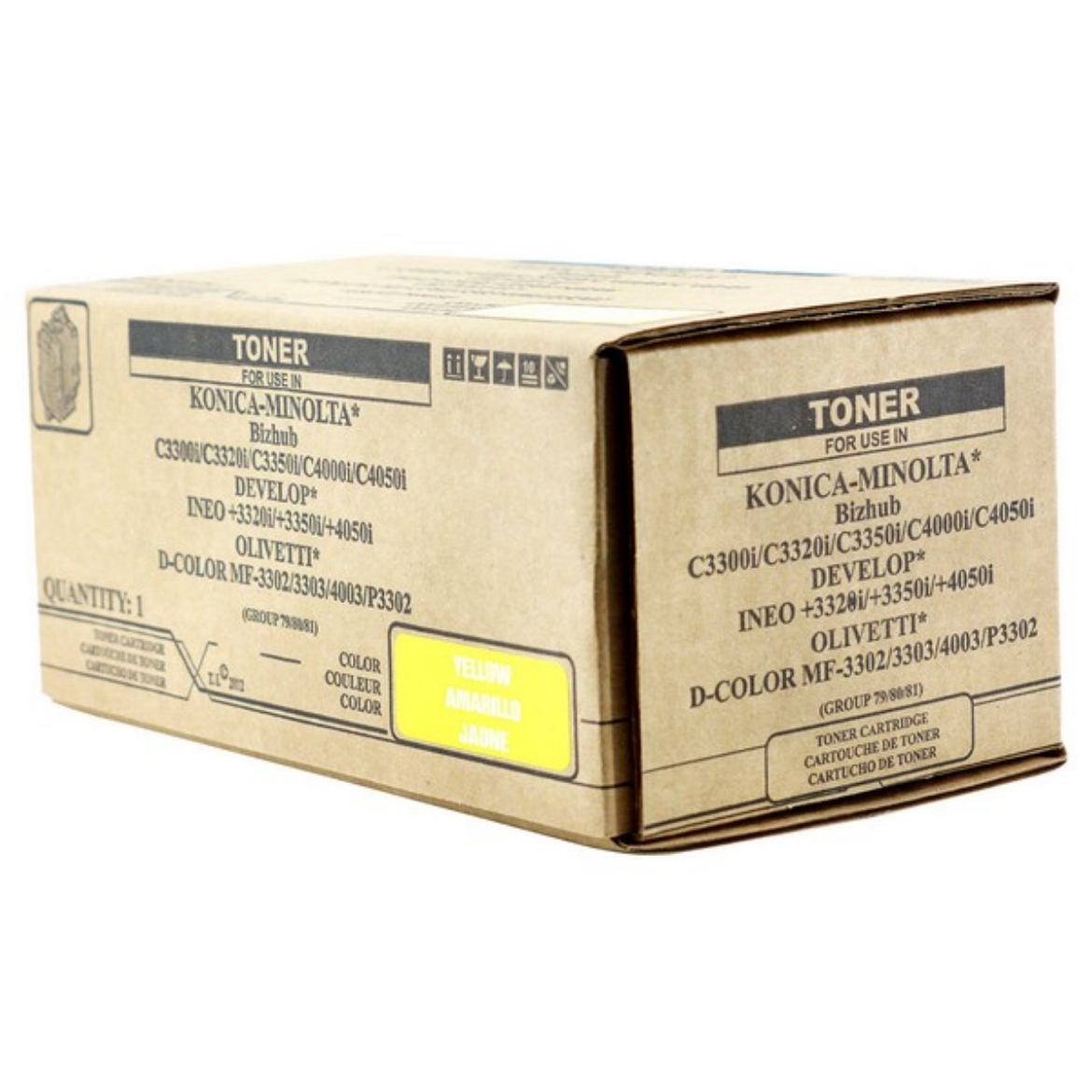 Picture of Compatible Konica Minolta TNP79Y TNP80Y TNP81Y (AAJW230) Toner Cartridge, Yellow, 9K Yield, TAA Compliant, Made in USA