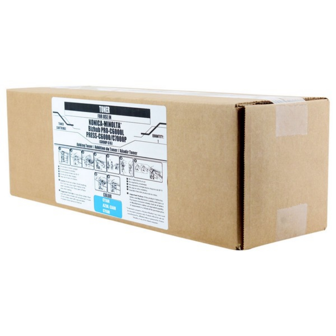 Picture of Compatible Konica Minolta TN616C (A1U9430) Toner Cartridge, Cyan, 31K Yield, TAA Complaint, Made in USA
