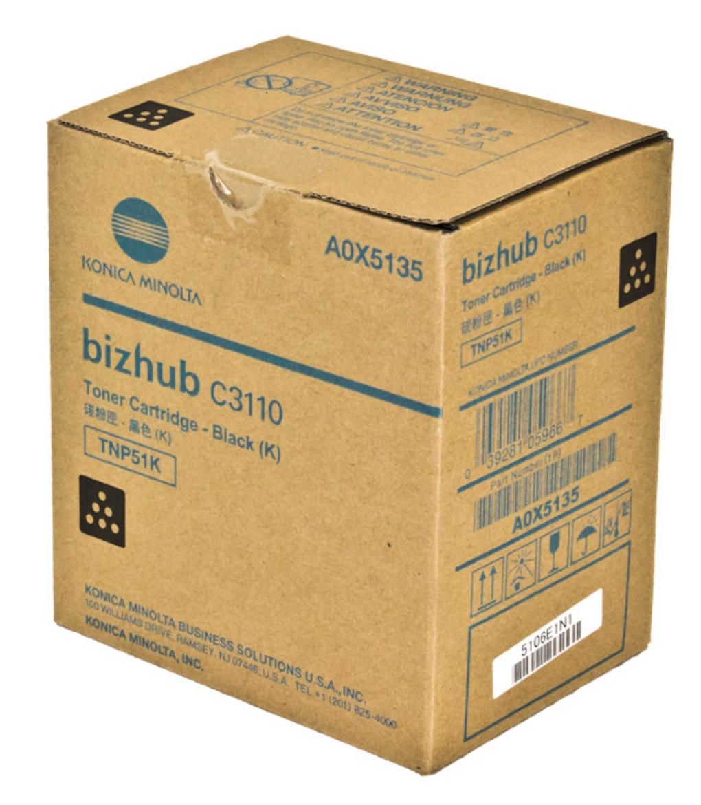 Picture of OEM Konica Minolta TNP51K (A0X5135) Toner Cartridge, Black, 6K Yield