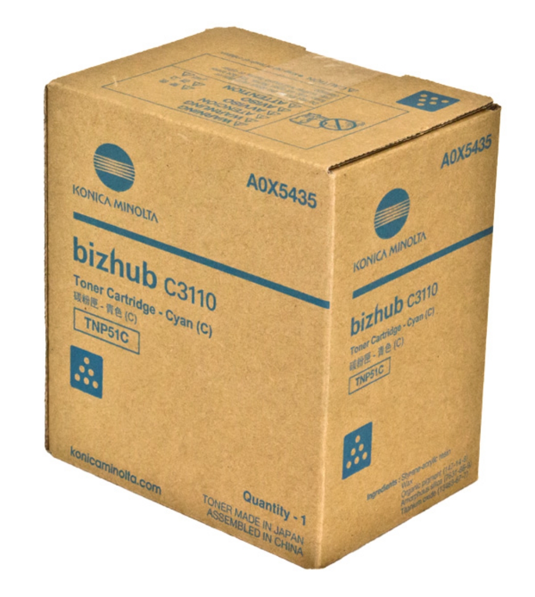 Picture of OEM Konica Minolta TNP51C (A0X5435) Toner Cartridge, Cyan, 6K Yield