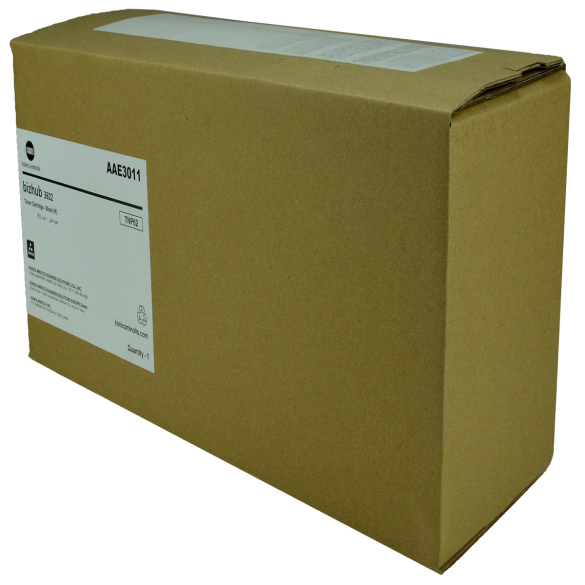 Picture of OEM Konica Minolta TNP62 (AAE3011) Toner Cartridge, Black, 15K Yield