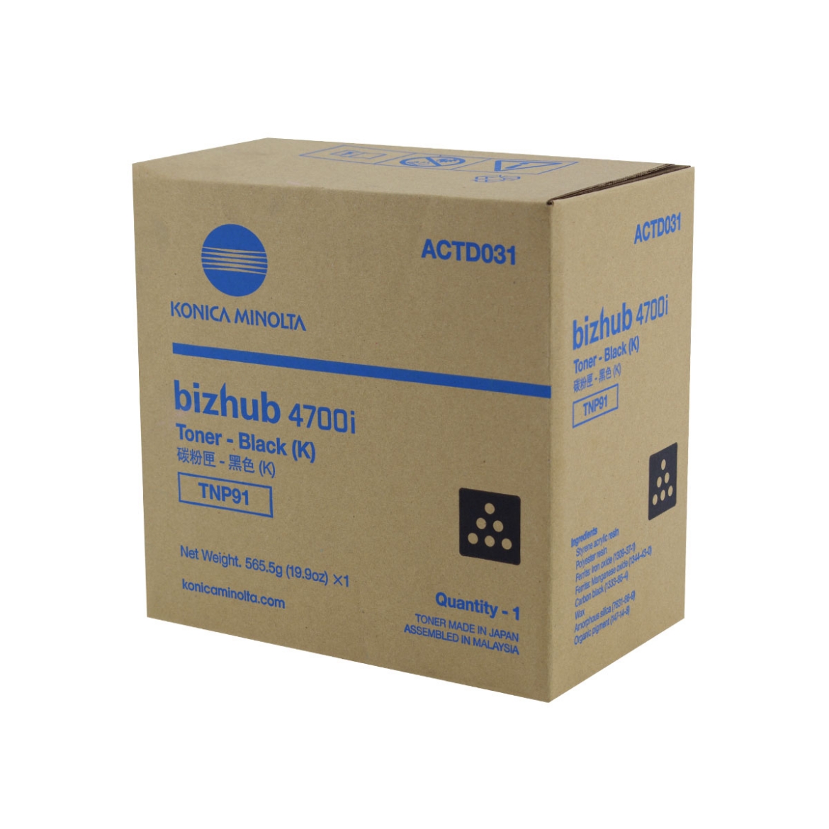 Picture of OEM Konica Minolta TNP91 (ACTD031) Toner Cartridge, Black, 20K Yield