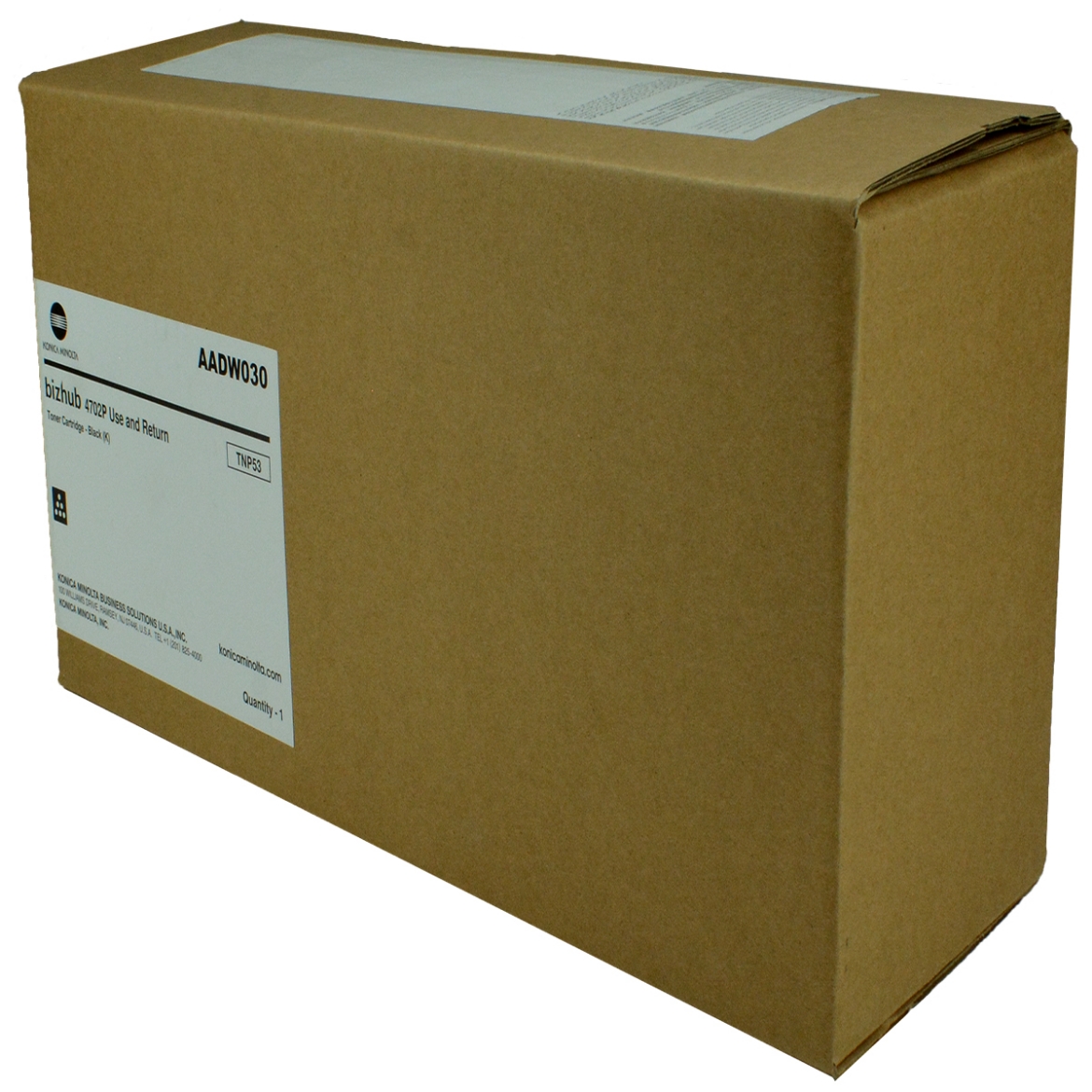 Picture of OEM Konica Minolta TNP53 (AADW030) Toner Cartridge, Black, 25K Yield, Return Program