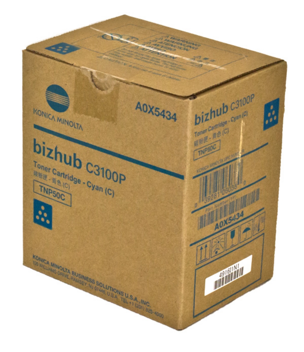 Picture of OEM Konica Minolta TNP50C (A0X5434) Toner Cartridge, Cyan, 6K Yield