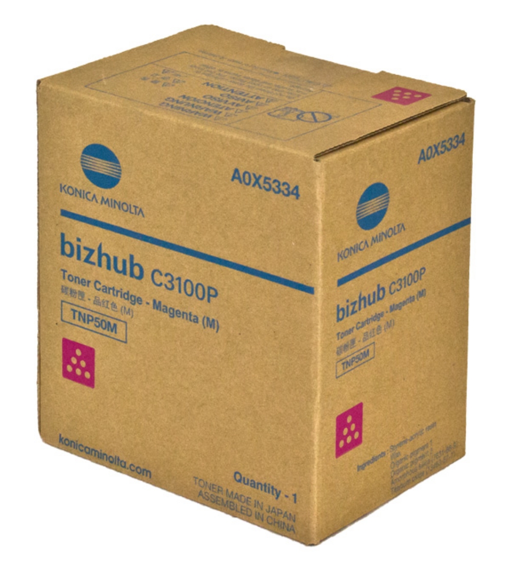 Picture of OEM Konica Minolta TNP50M (A0X5334) Toner Cartridge, Magenta, 6K Yield
