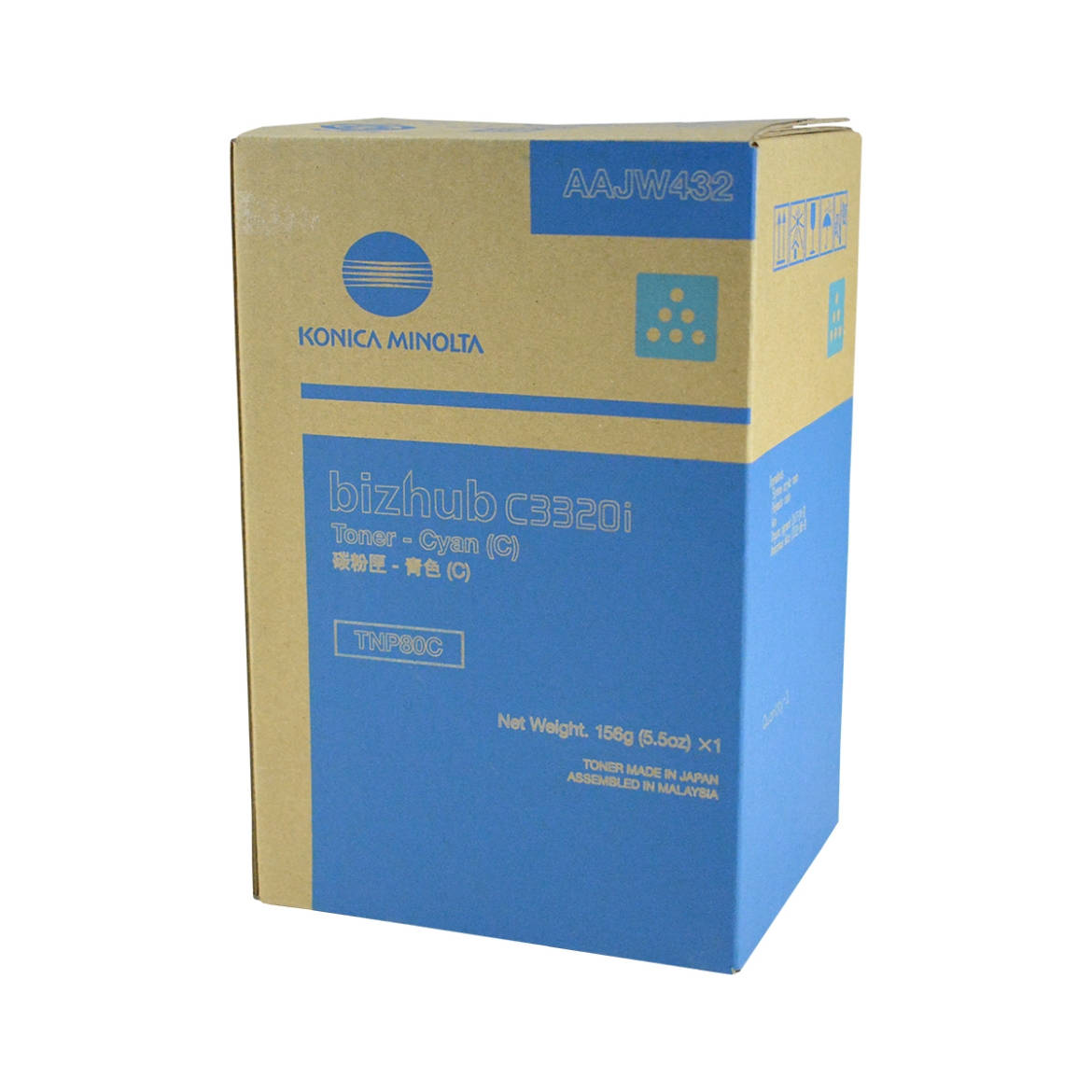 Picture of OEM Konica Minolta TNP80C (AAJW432) Toner Cartridge, Cyan, 9K Yield