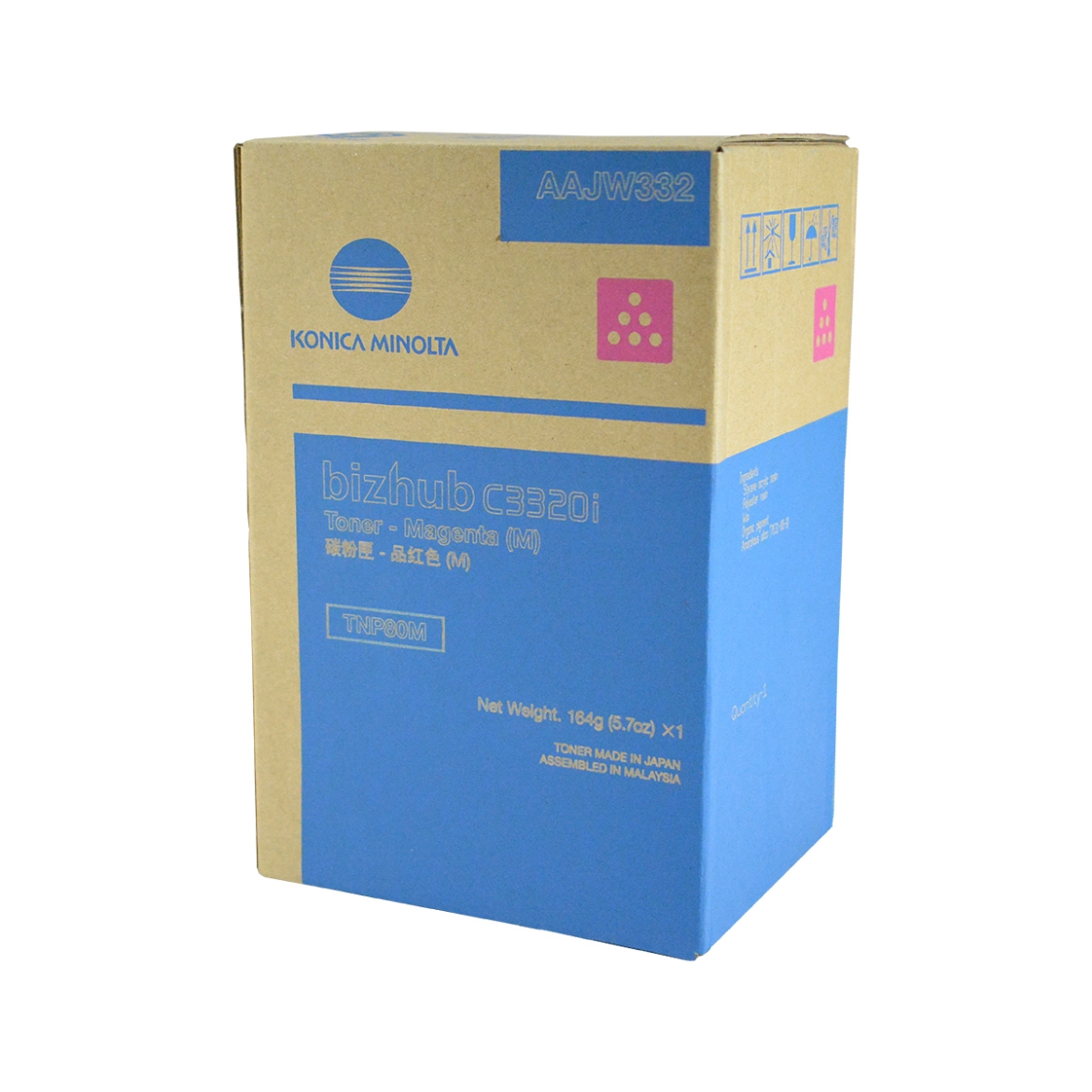 Picture of OEM Konica Minolta TNP80M (AAJW332) Toner Cartridge, Magenta, 9K Yield