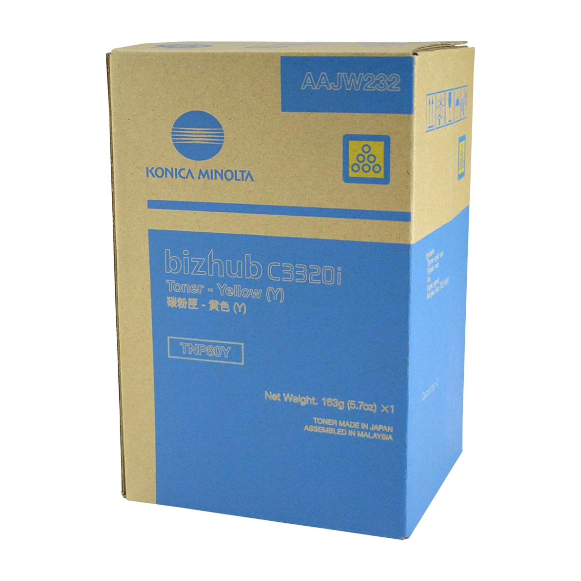 Picture of OEM Konica Minolta TNP80Y (AAJW432) Toner Cartridge, Yellow, 9K Yield
