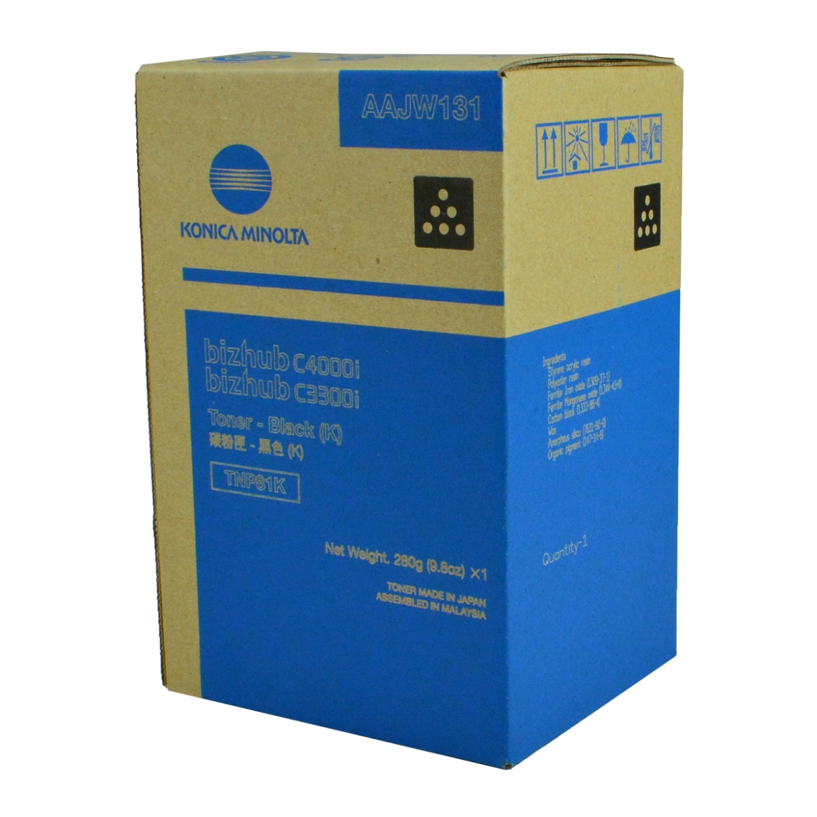 Picture of OEM Konica Minolta TNP81K (AAJW131) Toner Cartridge, Black, 13K Yield