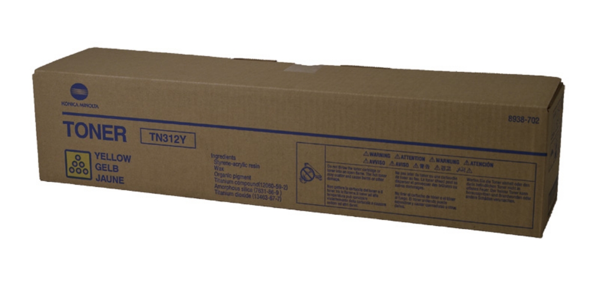 Picture of OEM Konica Minolta TN312Y (8938702) Toner Cartridge, Yellow, 12K Yield