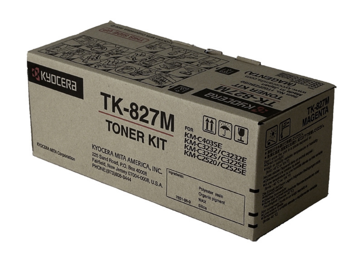 Picture of OEM Kyocera Mita TK-827M (1T02FZBUS0) Toner Cartridge, Magenta, 7K Yield