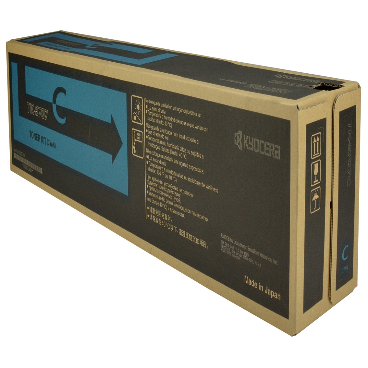 Picture of OEM Kyocera Mita TK-8707C (1T02K9CUS0) Toner Cartridge, Cyan, 30K Yield
