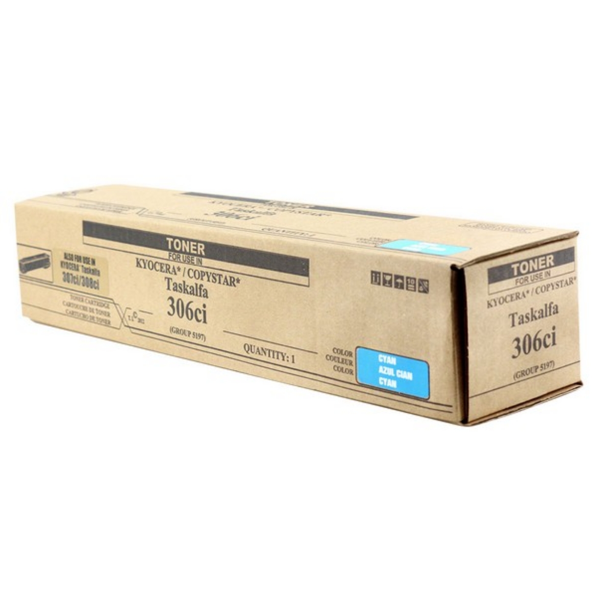 Picture of Compatible Kyocera Mita TK-5197C (1T02R4CUS0) Toner Cartridge, Cyan, 7K Yield, TAA Compliant, Made in USA