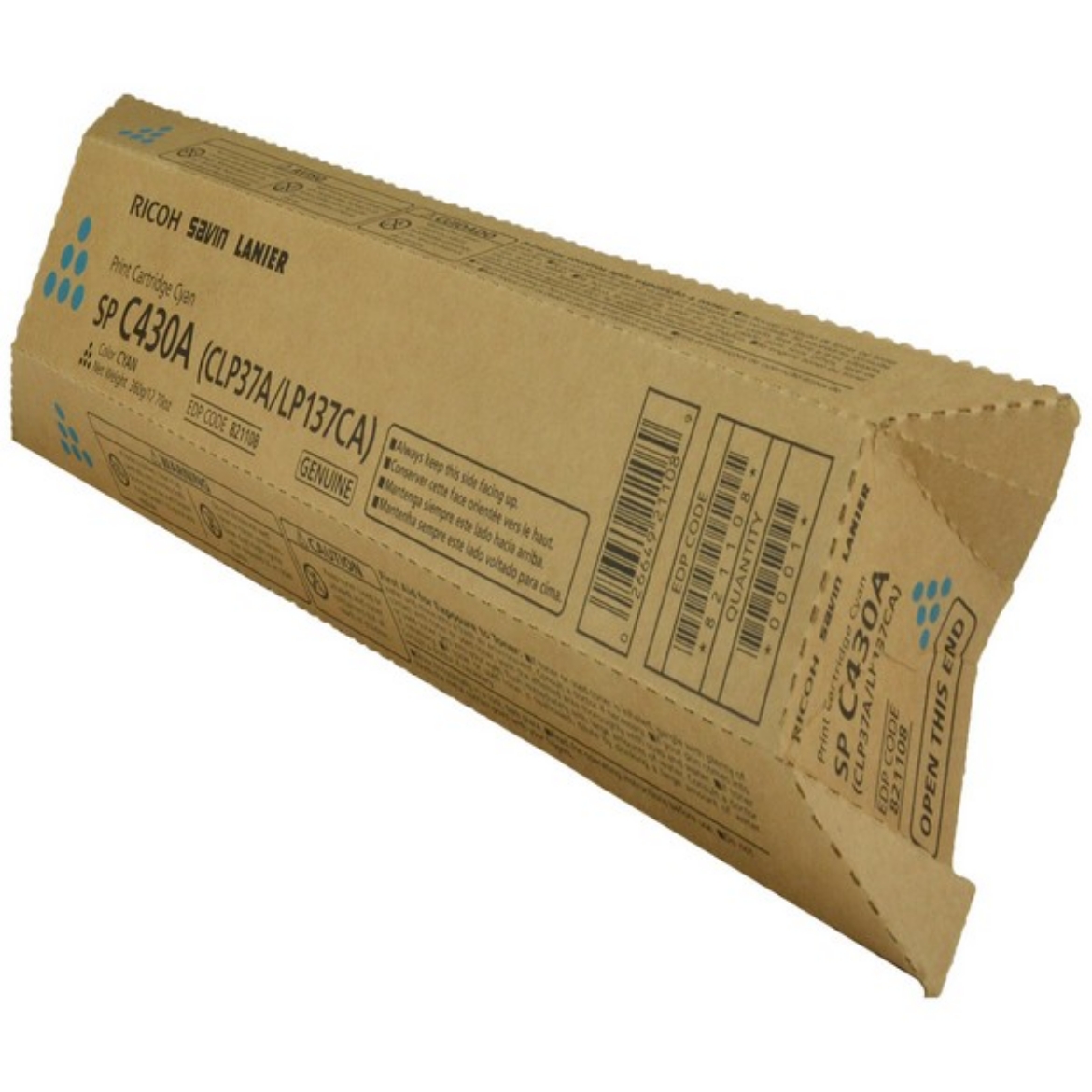 Picture of OEM Ricoh  (821108, 821304) Toner Cartridge, Cyan, 21K Yield