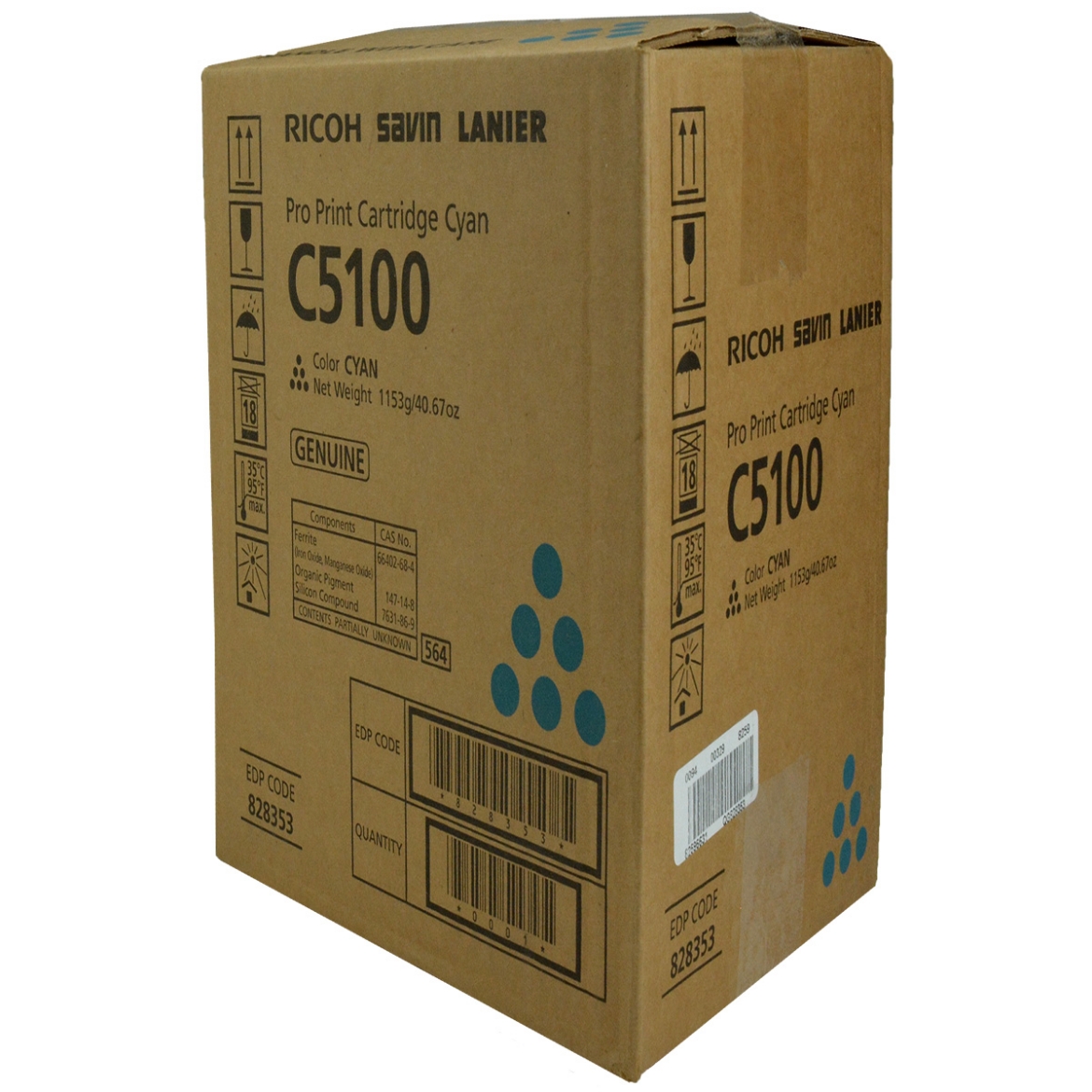 Picture of OEM Ricoh  (828224) Toner Cartridge, Cyan, 30K Yield