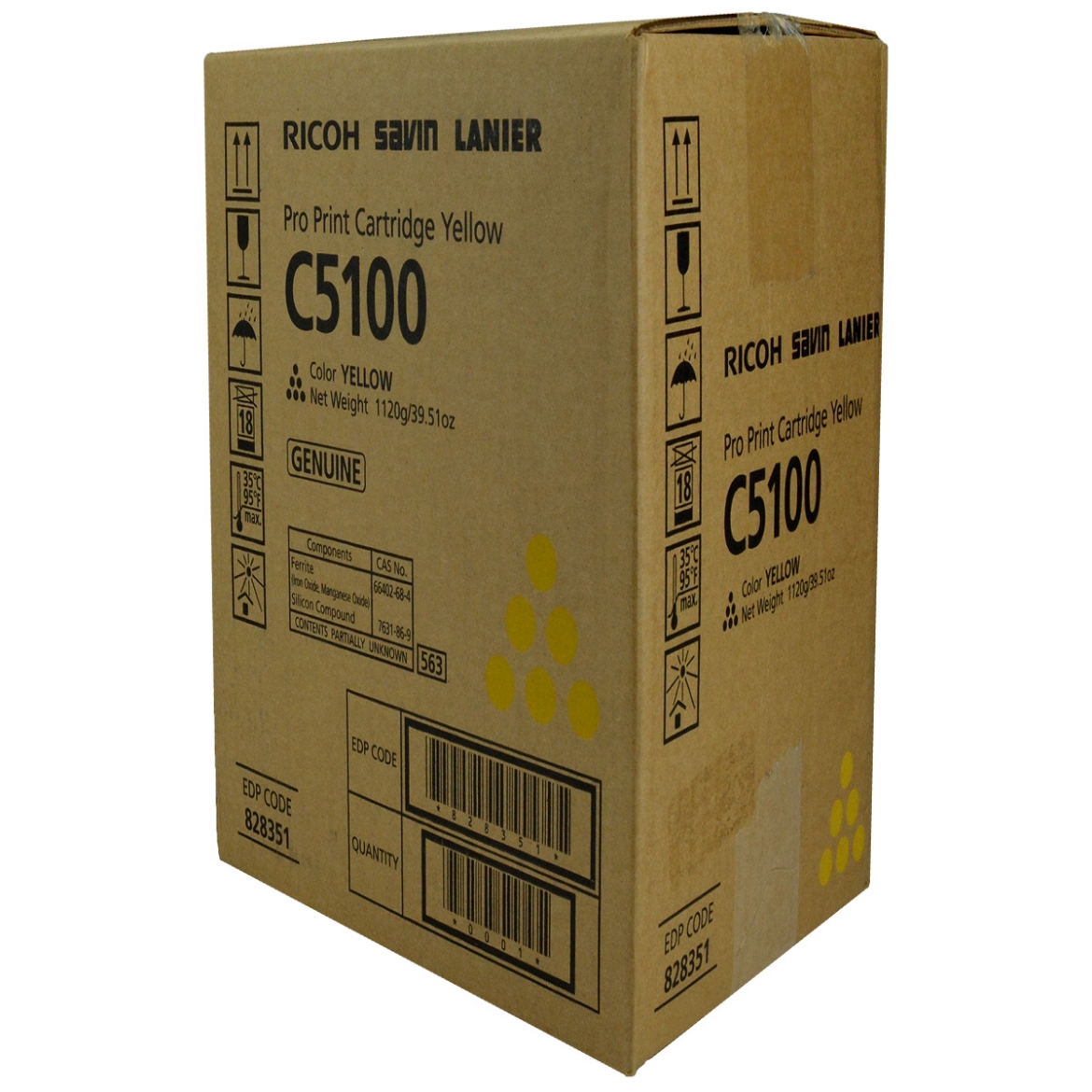 Picture of OEM Ricoh  (828222) Toner Cartridge, Yellow, 30K Yield