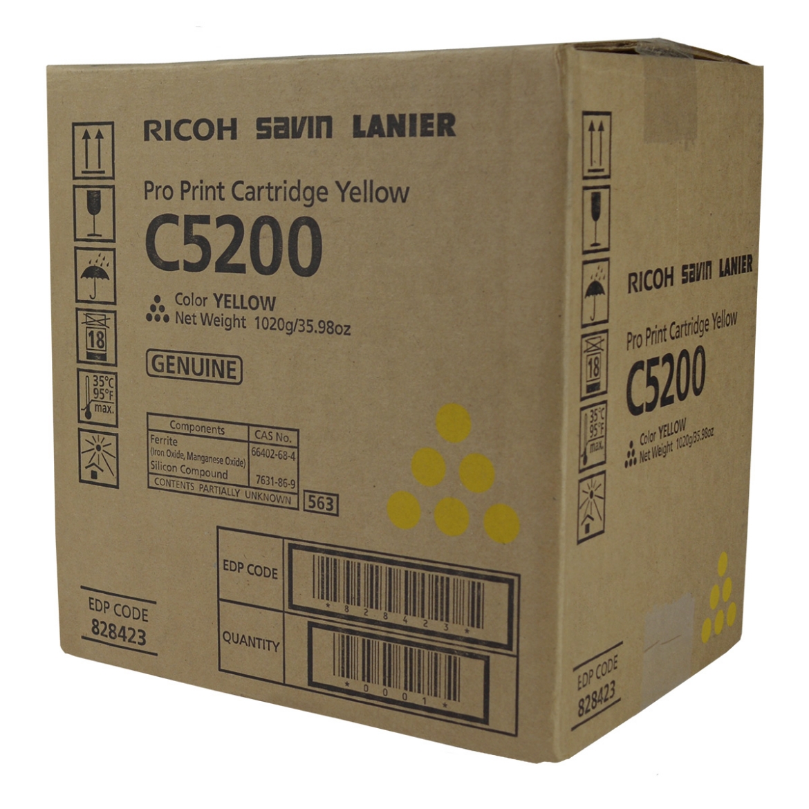 Picture of OEM Ricoh  (828423) Toner Cartridge, Yellow, 24K Yield