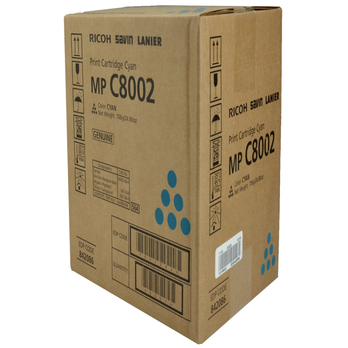 Picture of OEM Ricoh  (841783, 842086) Toner Cartridge, Cyan, 29K Yield