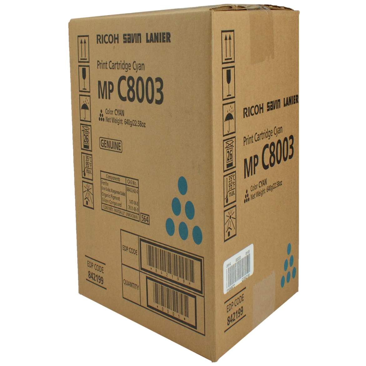 Picture of OEM Ricoh  (842199) Toner Cartridge, Cyan, 26K Yield