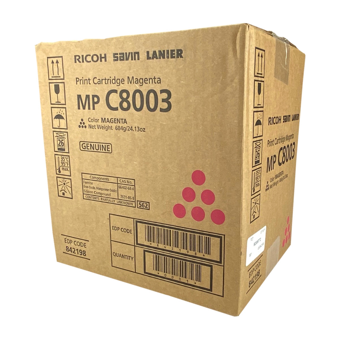 Picture of OEM Ricoh  (842198) Toner Cartridge, Magenta, 26K Yield