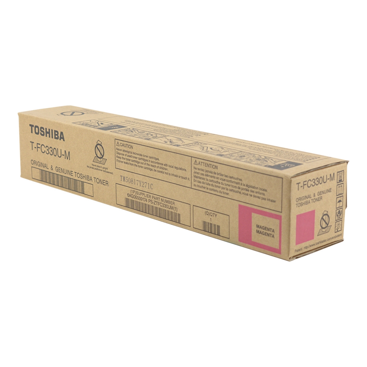 Picture of OEM Toshiba T-FC330U-M (TFC330UM) Toner Cartridge, Magenta, 17.4K Yield
