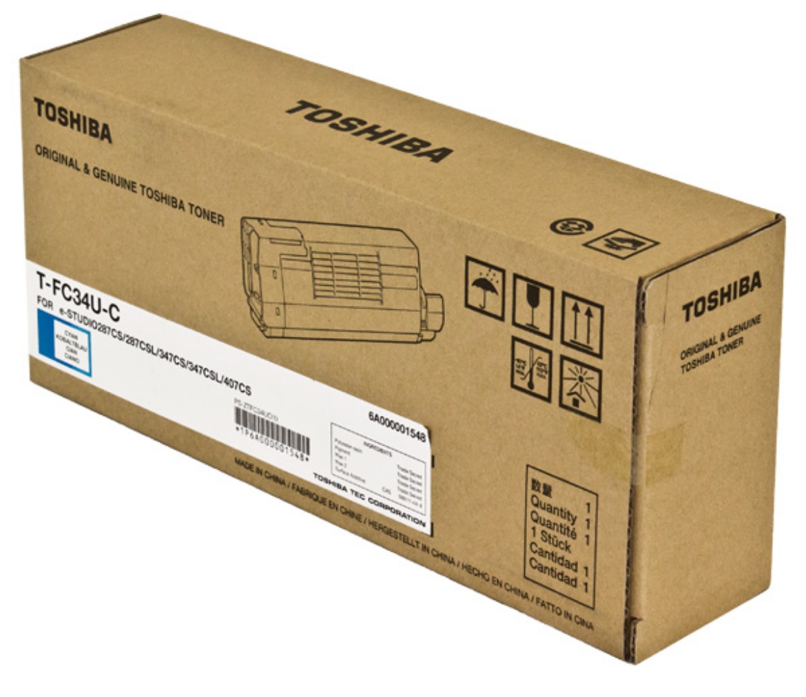 Picture of OEM Toshiba T-FC34U-C (TFC34UC) Toner Cartridge, Cyan, 11.5K Yield
