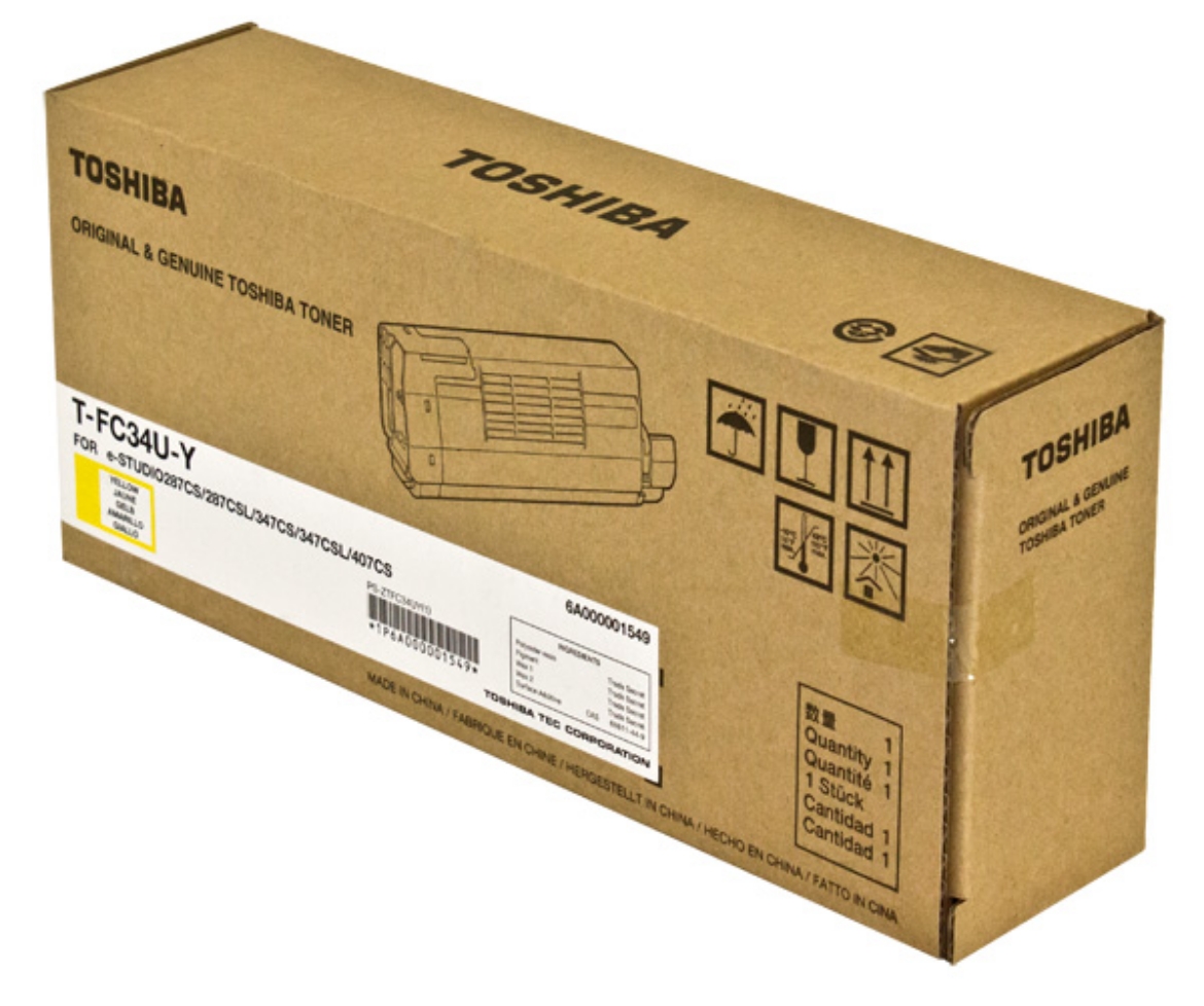 Picture of OEM Toshiba T-FC34U-Y (TFC34UY) Toner Cartridge, Yellow, 11.5K Yield