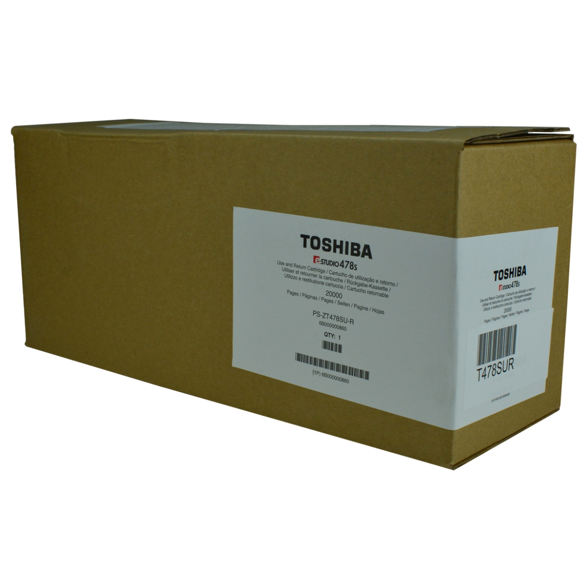 Picture of OEM Toshiba T-478SU-R (T478SUR) Toner Cartridge, Black, 20K Yield