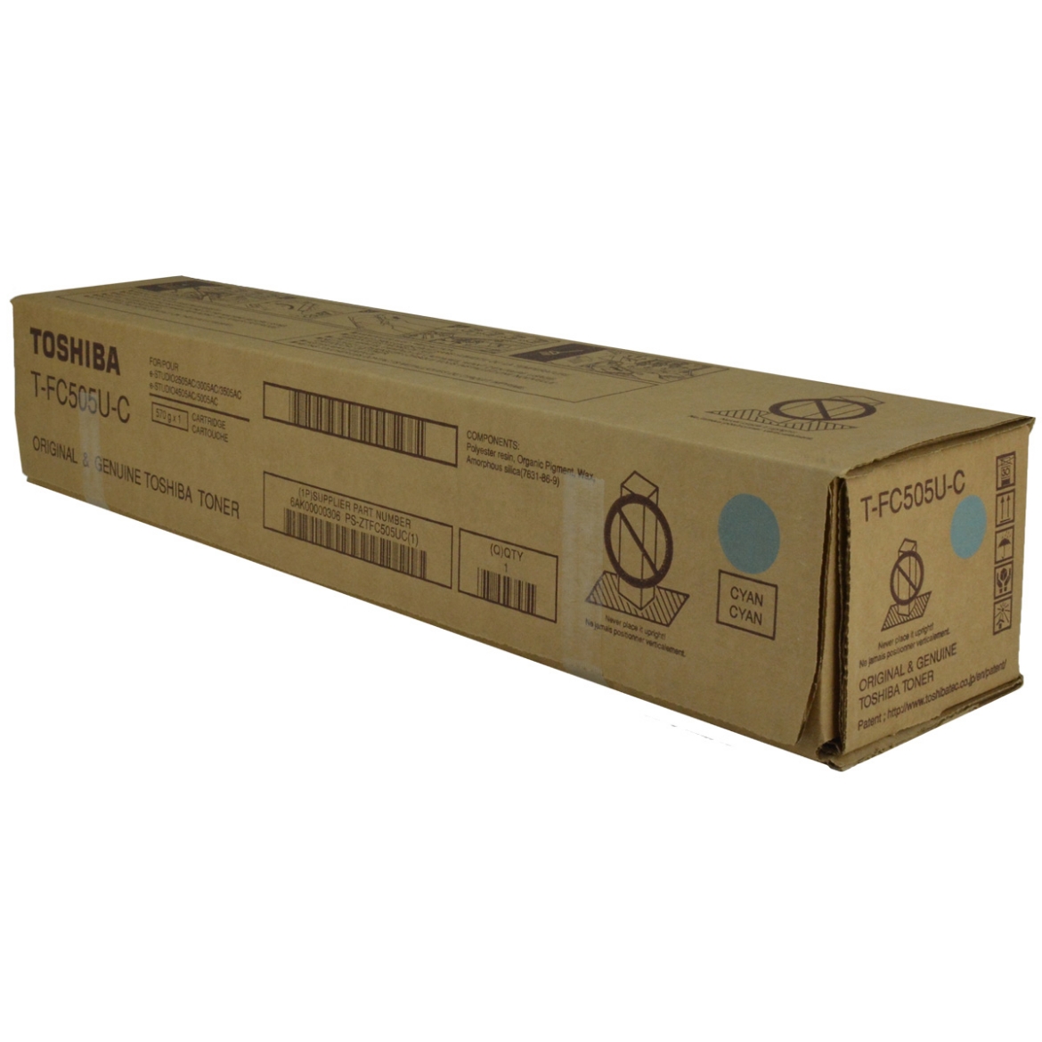 Picture of OEM Toshiba T-FC505U-C (TFC505UC) Toner Cartridge, Cyan, 33.6K Yield