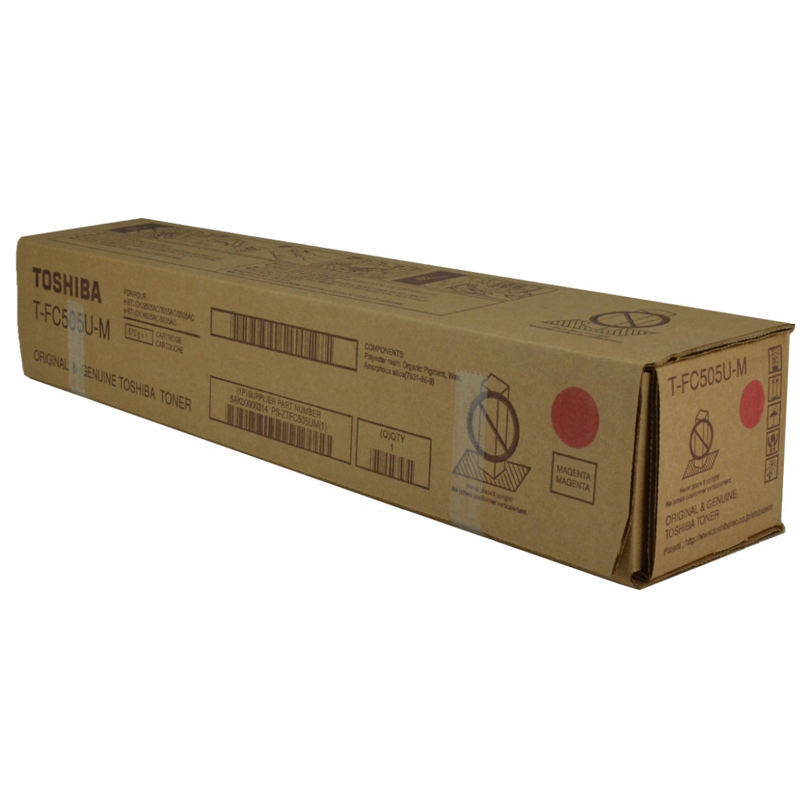 Picture of OEM Toshiba T-FC505U-M (TFC505UM) Toner Cartridge, Magenta, 33.6K Yield