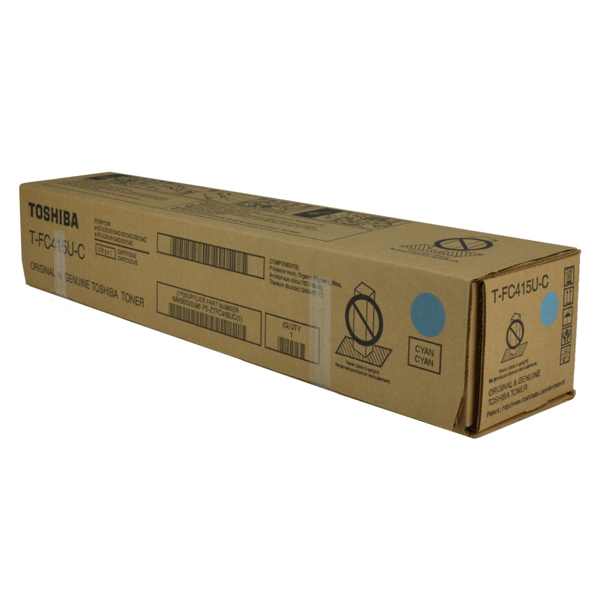 Picture of OEM Toshiba T-FC415U-C (TFC415UC) Toner Cartridge, Cyan, 33.6K Yield