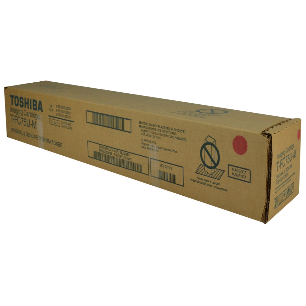 Picture of OEM Toshiba T-FC75U-M (TFC75UM) Toner Cartridge, Magenta, 29.5K Yield