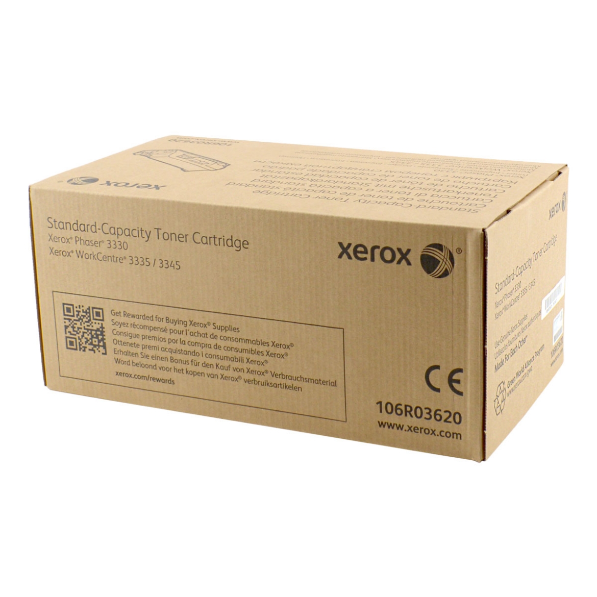 Picture of OEM Xerox 106R03620 (106R3620) Toner Cartridge, Black, 2.6K Yield