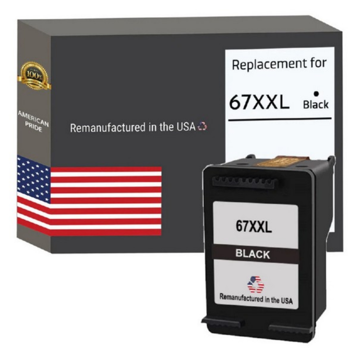Picture of Remanufactured HP 67XXL (3YM59AN) InkJet Cartridge, Black, 400 Extra High Yield